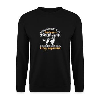 English Springer Spaniel Dog - Unisex Sweatshirt - black - Front - Alina (178cm) & Michal (187cm)