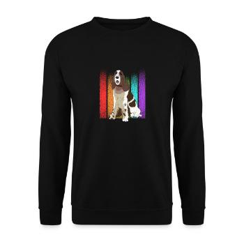 English Springer Spaniel Dog - Unisex Sweatshirt - black - Front - Alina (178cm) & Michal (187cm)