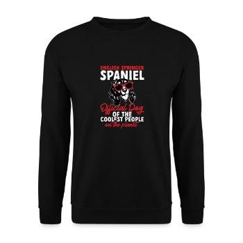 English Springer Spaniel Dog - Unisex Sweatshirt - black - Front - Alina (178cm) & Michal (187cm)
