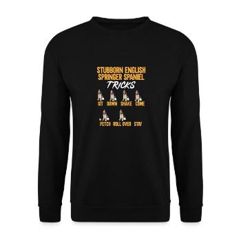 English Springer Spaniel Dog - Unisex Sweatshirt - black - Front - Alina (178cm) & Michal (187cm)