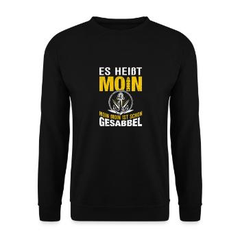 Moin Nordsee Wattenmeer Geschenk - Unisex Pullover - Schwarz - Vorne - Alina (178cm) & Michal (187cm)