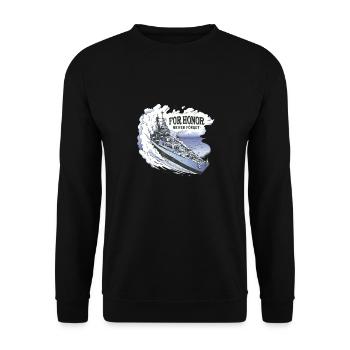 Für die Ehre, niemals zu vergessen Für die Ehre, n - Unisex Pullover - Schwarz - Vorne - Alina (178cm) & Michal (187cm)