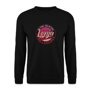 Die frau der Mythos die Legende Lenja - Unisex Pullover - Schwarz - Vorne - Alina (178cm) & Michal (187cm)