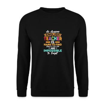An Awesome English Teacher Grammar School - Unisex Sweatshirt - black - Front - Alina (178cm) & Michal (187cm)