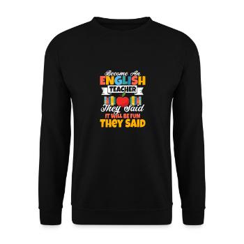 Become An English Teacher Grammar Language - Unisex Pullover - Schwarz - Vorne - Alina (178cm) & Michal (187cm)