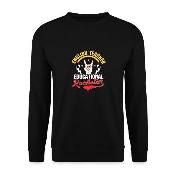 English Teacher Educational Grammar Language - Unisex Pullover - Schwarz - Vorne - Alina (178cm) & Michal (187cm)