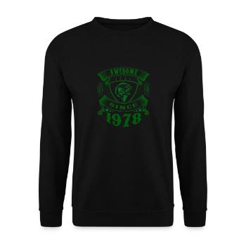 Génial depuis 1978. Angel, anniversaire du pêcheur - Sweat-shirt Unisexe - noir - Devant - Alina (178cm) & Michal (187cm)