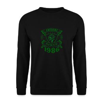 Awesome since 1986. Angel, Angler's birthday - Unisex Sweatshirt - black - Front - Alina (178cm) & Michal (187cm)