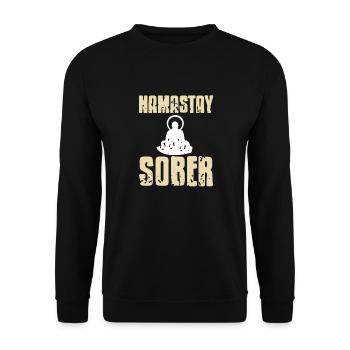 Yoga Namastay Sober Retro Vintage Sobriety Designs - Sweat-shirt Unisexe - noir - Devant - Alina (178cm) & Michal (187cm)