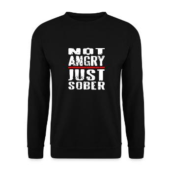 Not Angry Just Sober Retro Vintage Sobriety - Unisex Pullover - Schwarz - Vorne - Alina (178cm) & Michal (187cm)