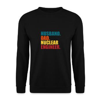 Kernenergie Strahlung Atomkraft Ingenieur - Unisex Pullover - Schwarz - Vorne - Alina (178cm) & Michal (187cm)