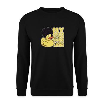 My mood depends on it - Unisex Sweatshirt - black - Front - Alina (178cm) & Michal (187cm)
