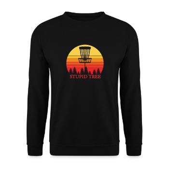 Dummer Baum Fliegender Disc Golf Frisbee Hobby - Unisex Pullover - Schwarz - Vorne - Alina (178cm) & Michal (187cm)