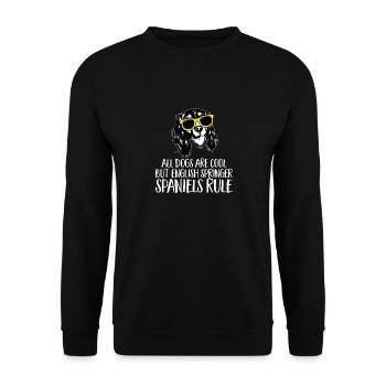 English Springer Spaniel Dog - Unisex Sweatshirt - black - Front - Alina (178cm) & Michal (187cm)