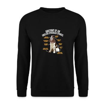 English Springer Spaniel Dog - Unisex Sweatshirt - black - Front - Alina (178cm) & Michal (187cm)