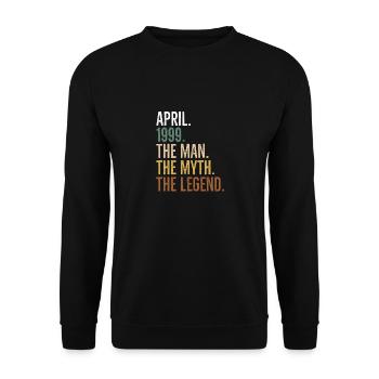 April 1999 The Man The Myth The Legend - Unisex Sweatshirt - black - Front - Alina (178cm) & Michal (187cm)