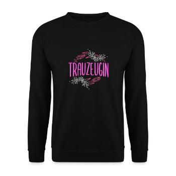 Junggesellinnenabschied Brautjungfer Hochzeit Part - Unisex Pullover - Schwarz - Vorne - Alina (178cm) & Michal (187cm)