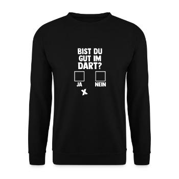 Dart Dartsspieler Darts - Unisex Pullover - Schwarz - Vorne - Alina (178cm) & Michal (187cm)