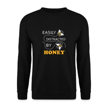 Distracted by Honey Beekeeping Nature Bee - Unisex Sweatshirt - black - Front - Alina (178cm) & Michal (187cm)