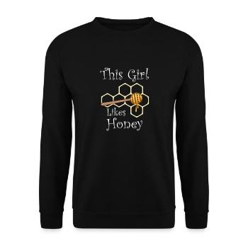 Wildlife Hobby Beekeeper Eating Honey - Unisex Sweatshirt - black - Front - Alina (178cm) & Michal (187cm)