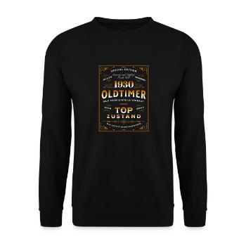 Oldtimer 93. Geburtstag Frau Mann 1930 Lustig - Unisex Pullover - Schwarz - Vorne - Alina (178cm) & Michal (187cm)