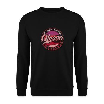 Die frau der Mythos die Legende Alessa - Unisex Pullover - Schwarz - Vorne - Alina (178cm) & Michal (187cm)