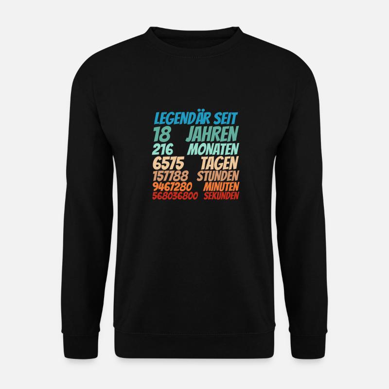 Legendär seit 18 Jahre alt 18. Geburtstag Frauen - Unisex Pullover - Schwarz
