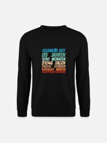 Legendär seit 85 Jahre alt 85. Geburtstag Frauen - Unisex Pullover - Schwarz
