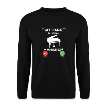 Pianiste Pianiste Piano - Sweat-shirt Unisexe - noir - Devant - Alina (178cm) & Michal (187cm)