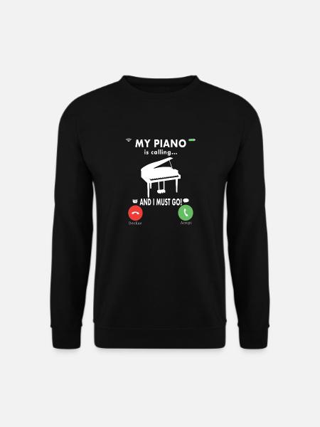 Klavierspieler Pianist Klavier - Unisex Pullover - Schwarz