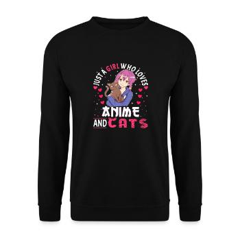 Anime Girl. Anime Merch. Otaku Manga - Unisex Sweatshirt - black - Front - Alina (178cm) & Michal (187cm)