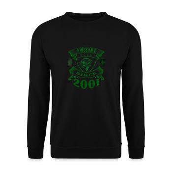 Awesome since 2001. Angel, Angler's birthday - Unisex Sweatshirt - black - Front - Alina (178cm) & Michal (187cm)