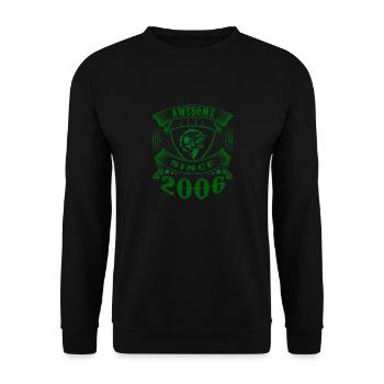 Génial depuis 2006. Angel, l’anniversaire du pêcheur - Sweat-shirt Unisexe - noir - Devant - Alina (178cm) & Michal (187cm)