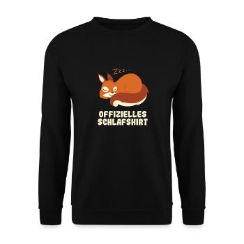 Eichhörnchen Sleep Lustige Geschenke - Unisex Pullover - Schwarz - Vorne - Alina (178cm) & Michal (187cm)
