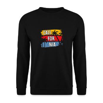 Californie Soleil d’été Palm Beach Eau - Sweat-shirt Unisexe - noir - Devant - Alina (178cm) & Michal (187cm)
