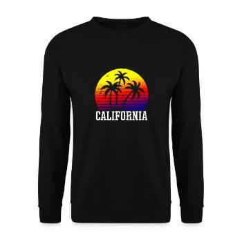Californie Soleil d’été Palm Beach Eau - Sweat-shirt Unisexe - noir - Devant - Alina (178cm) & Michal (187cm)