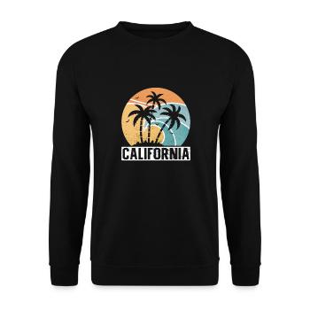 Californie Soleil d’été Palm Beach Eau - Sweat-shirt Unisexe - noir - Devant - Alina (178cm) & Michal (187cm)