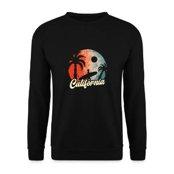 Californie Soleil d’été Palm Beach Eau - Sweat-shirt Unisexe - noir - Devant - Alina (178cm) & Michal (187cm)