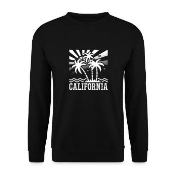 Californie Soleil d’été Palm Beach Eau - Sweat-shirt Unisexe - noir - Devant - Alina (178cm) & Michal (187cm)
