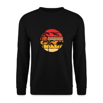 Californie Soleil d’été Palm Beach Eau - Sweat-shirt Unisexe - noir - Devant - Alina (178cm) & Michal (187cm)