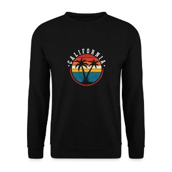 Californie Soleil d’été Palm Beach Eau - Sweat-shirt Unisexe - noir - Devant - Alina (178cm) & Michal (187cm)