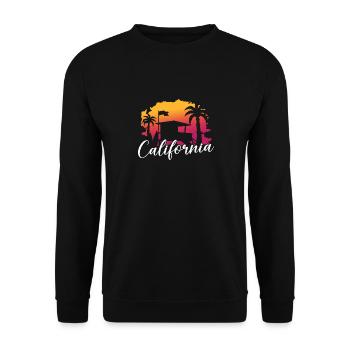 Californie Soleil d’été Palm Beach Eau - Sweat-shirt Unisexe - noir - Devant - Alina (178cm) & Michal (187cm)
