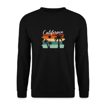 Californie Soleil d’été Palm Beach Eau - Sweat-shirt Unisexe - noir - Devant - Alina (178cm) & Michal (187cm)