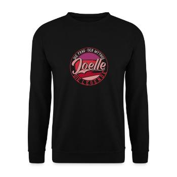 Die frau der Mythos die Legende Joelle - Unisex Pullover - Schwarz - Vorne - Alina (178cm) & Michal (187cm)
