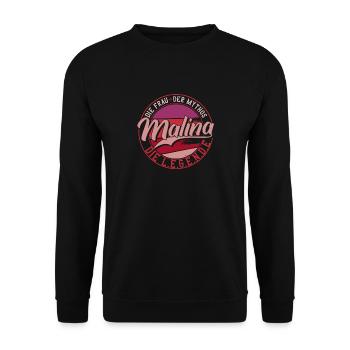 Die frau der Mythos die Legende Malina - Unisex Pullover - Schwarz - Vorne - Alina (178cm) & Michal (187cm)