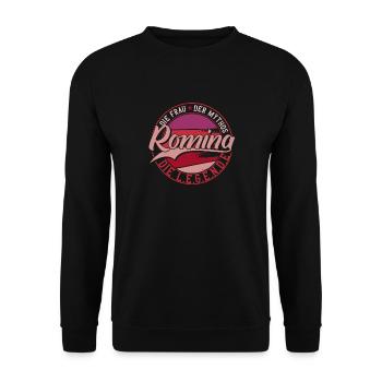 Die frau der Mythos die Legende Romina - Unisex Pullover - Schwarz - Vorne - Alina (178cm) & Michal (187cm)