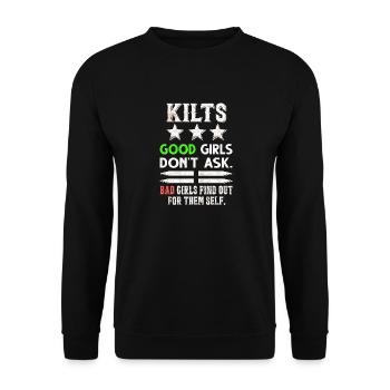 Cornemuse Kilt Écossais Beat Cornemuse - Sweat-shirt Unisexe - noir - Devant - Alina (178cm) & Michal (187cm)