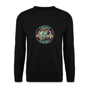 Chemise de pêche porte-bonheur. Pêcheurs à la ligne, pêche, - Sweat-shirt Unisexe - noir - Devant - Alina (178cm) & Michal (187cm)