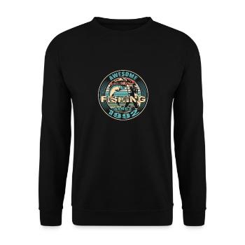 Awesome since 1992. Angel, Angler's birthday - Unisex Sweatshirt - black - Front - Alina (178cm) & Michal (187cm)