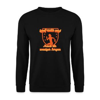 Lustiges Marathon Läufer Laufen Cross Country - Unisex Pullover - Schwarz - Vorne - Alina (178cm) & Michal (187cm)